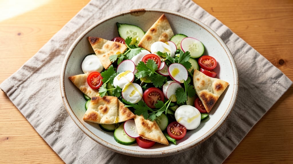Fattoush Salad Recipe Ottolenghi: Crispy Pita Crunch Meets Herbed Yogurt Zing