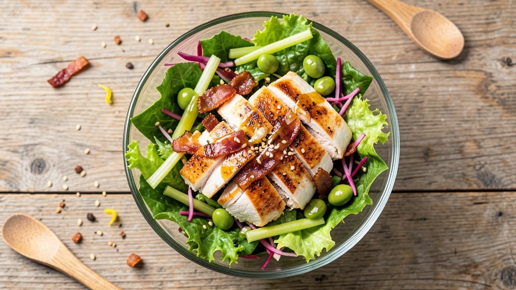 Asian-Inspired Cobb Salad Recipe: Crunchy Celery Crowns Over Sesame-Ginger Dressing Bliss