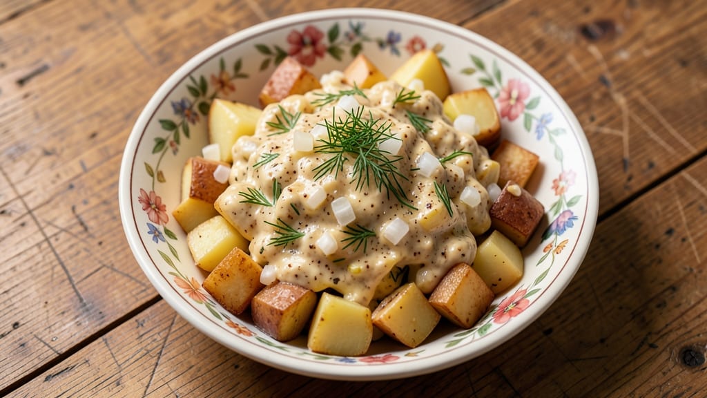 Amish Style Potato Salad Recipe: Crisp Celery Crowns and Tangy Vinegar Bliss