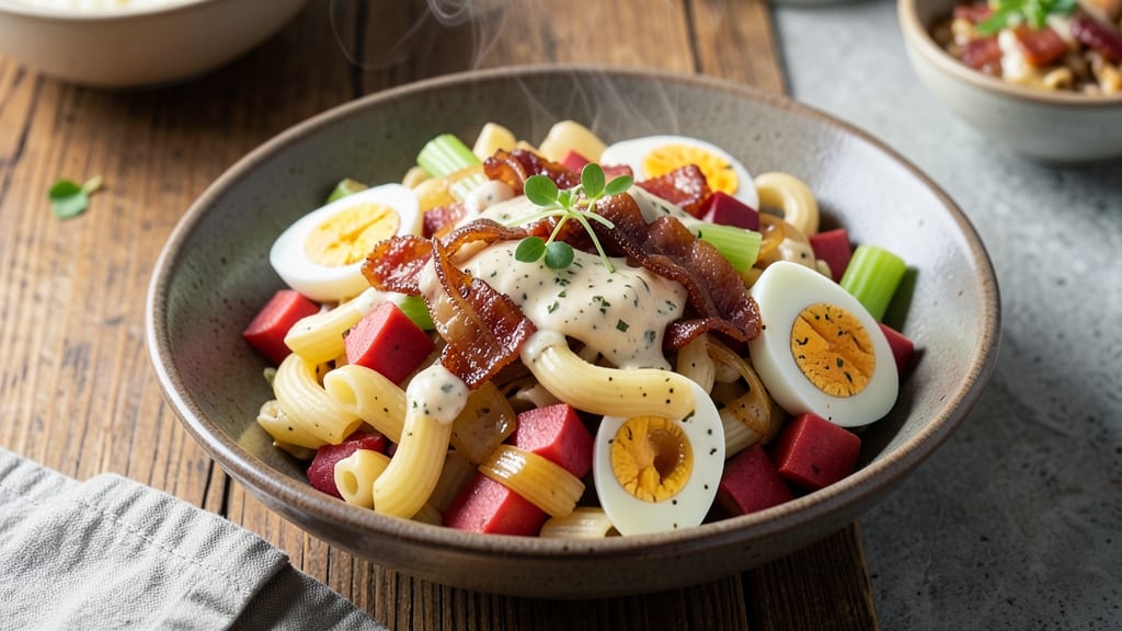 Bavarian Inn Pasta Salad Recipe: Smoky Bacon and Sweet Onion Harmony