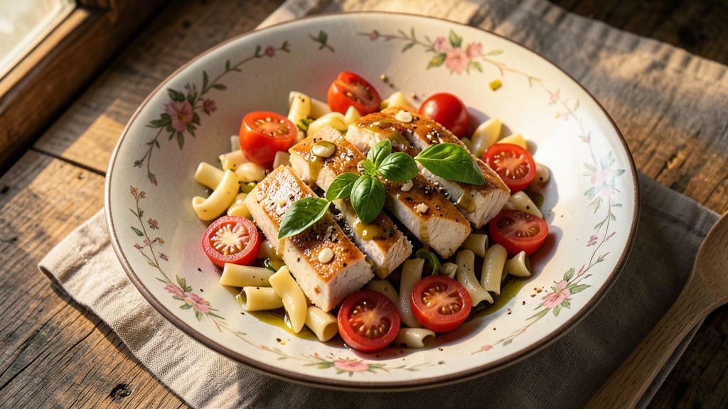 Byerlys Cherry Chicken Pasta Salad Recipe: Sweet-Tart Crunch With Juicy Cherry Tomatoes