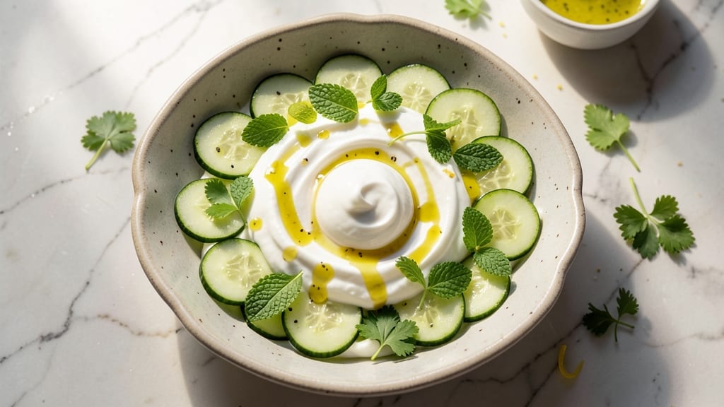 Arabic Cucumber Yogurt Salad Recipe: Zesty Mint and Lemon Brightness