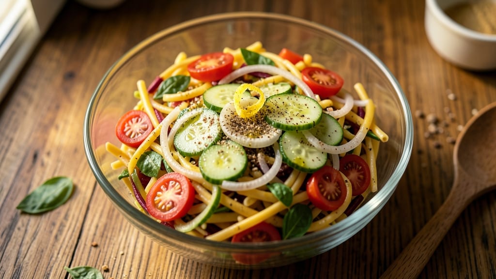 Barilla Tri-Color Rotini Pasta Salad Recipe: Triple-Layered Rainbow of Crunch and Cream