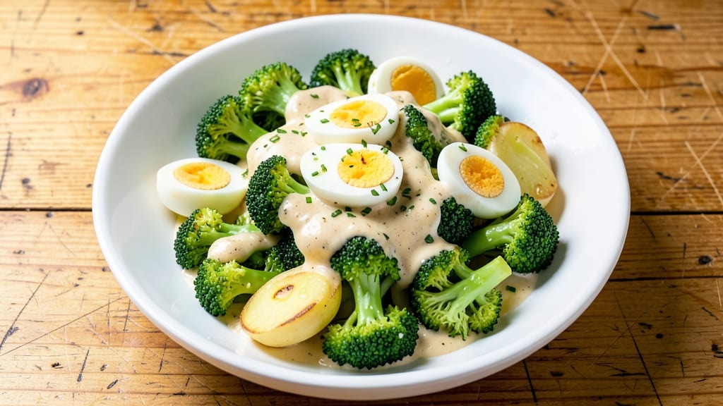 Broccoli and Potato Salad Recipe: Warm Roasted Veggies With Creamy Herb Dressing