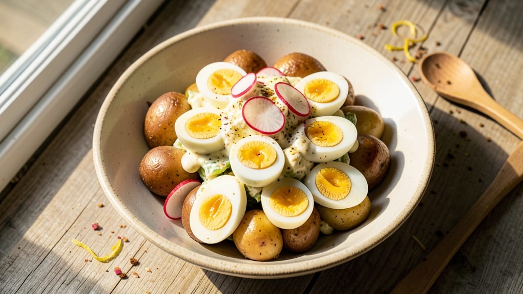 Potato Salad Recipe With Egg and Radishes: Crisp Radishes and Fluffy Eggs