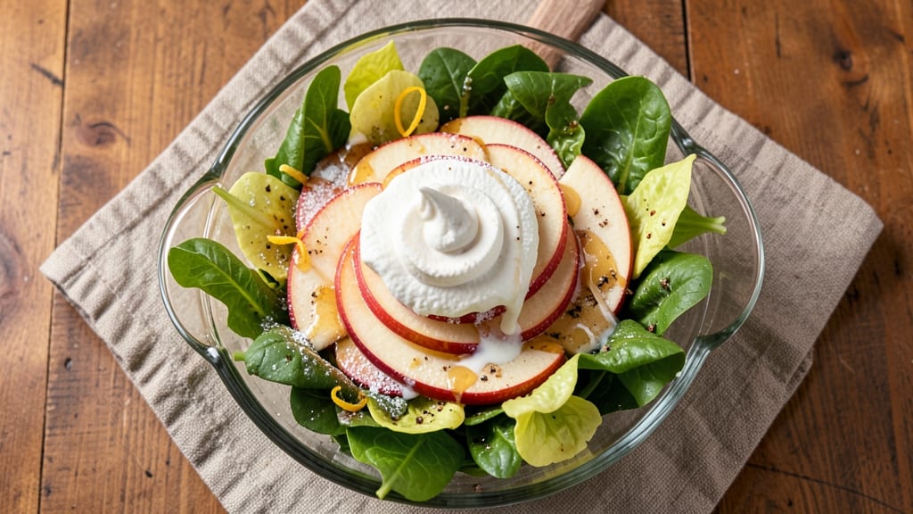 Apple Salad With Whipped Cream Recipe: Light Summer Dessert in 5 Minutes