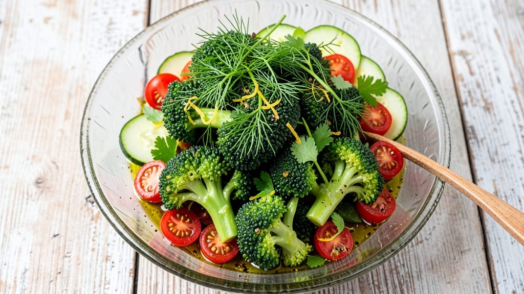Broccoli Cucumber Tomato Salad Recipe: Bright Herb Vinaigrette Crunch in 10 Minutes