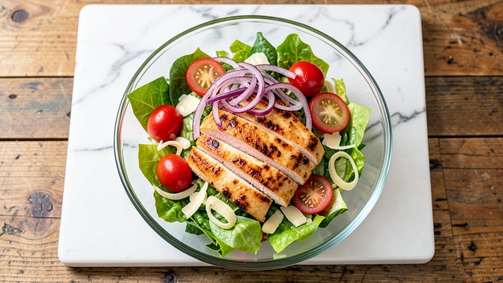 California Chicken Cafe Salad Recipe: Grilled Chicken and Creamy Herb Dressing