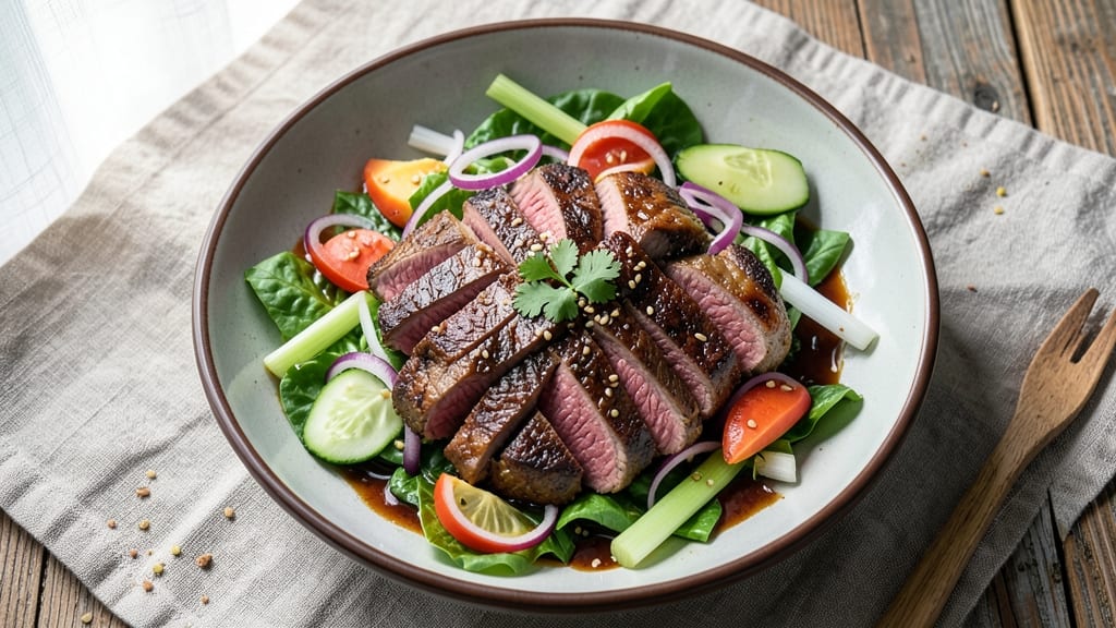 BBQ Steak Salad Recipe: Charred Steak Meets Crisp Celery and Tangy Vinaigrette