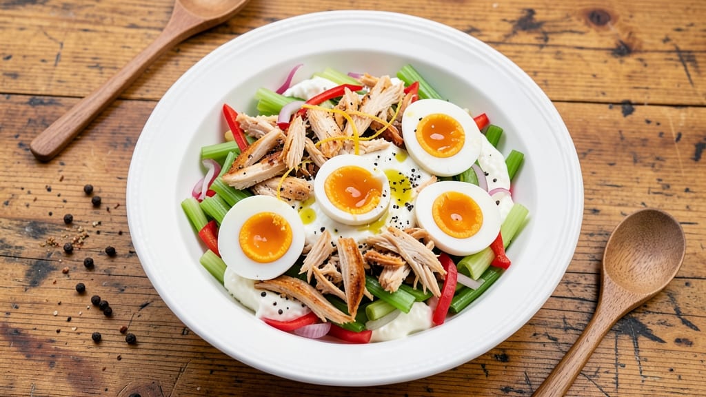 Another Broken Egg Chicken Salad Recipe: Fluffy Yolk-Packed Bites With Crunchy Celery Crunch