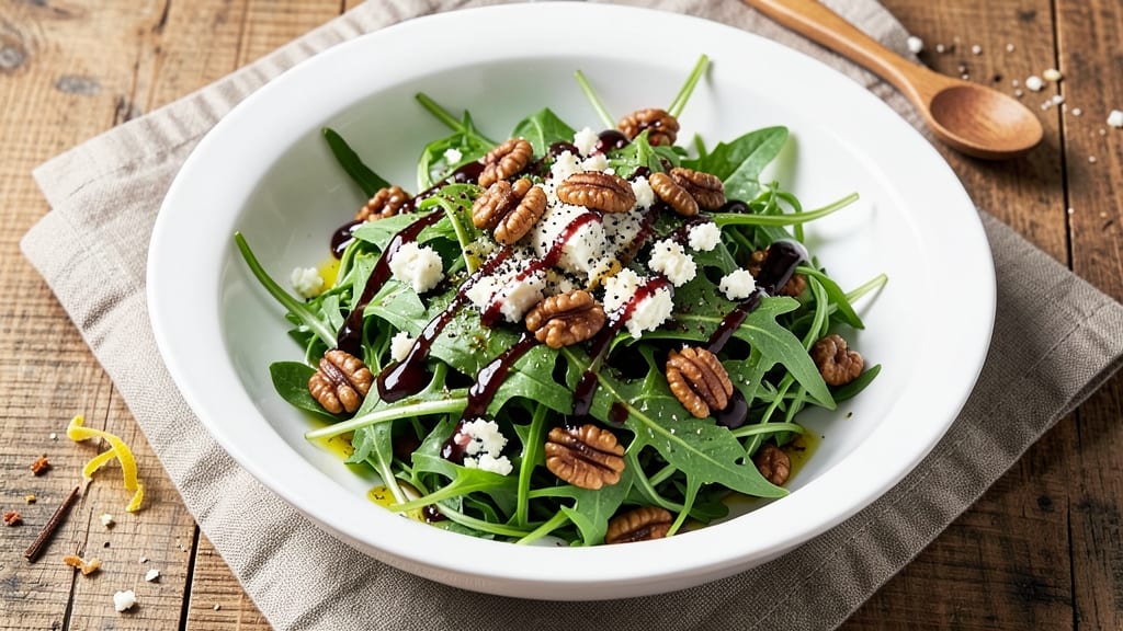 Arugula Gorgonzola Salad Recipe: Peppery Cheese and Nutty Crunch Balance