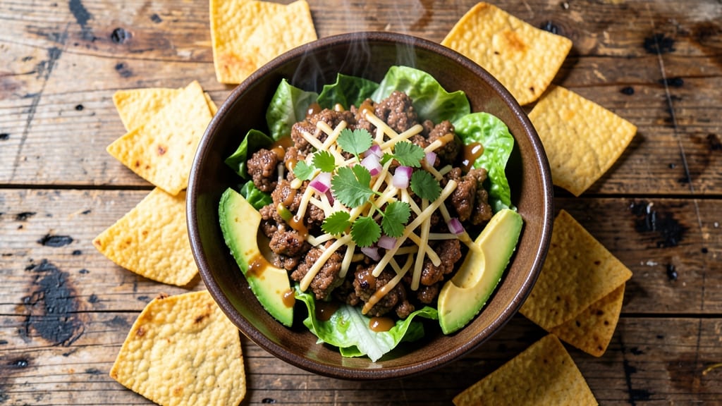 Authentic Taco Salad Recipe: Crunchy Corn Tortilla Shells With Zesty Lime Dressing