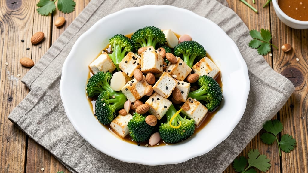 Broccoli Tofu Salad Recipe: Crispy Roasted Crowns Meet Umami-Packed Dressing