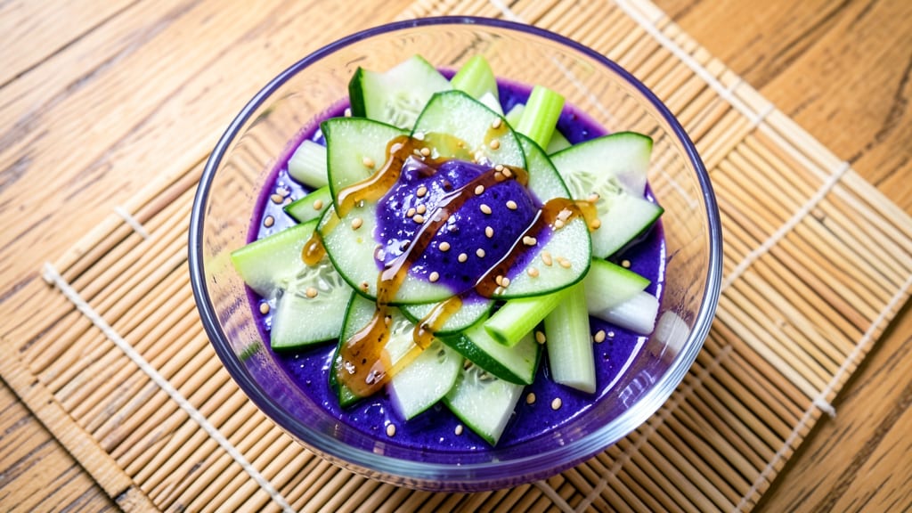 Blue Sushi Cucumber Salad Recipe: Crisp Celery Crowns Over Zesty Rice Vinegar Bliss
