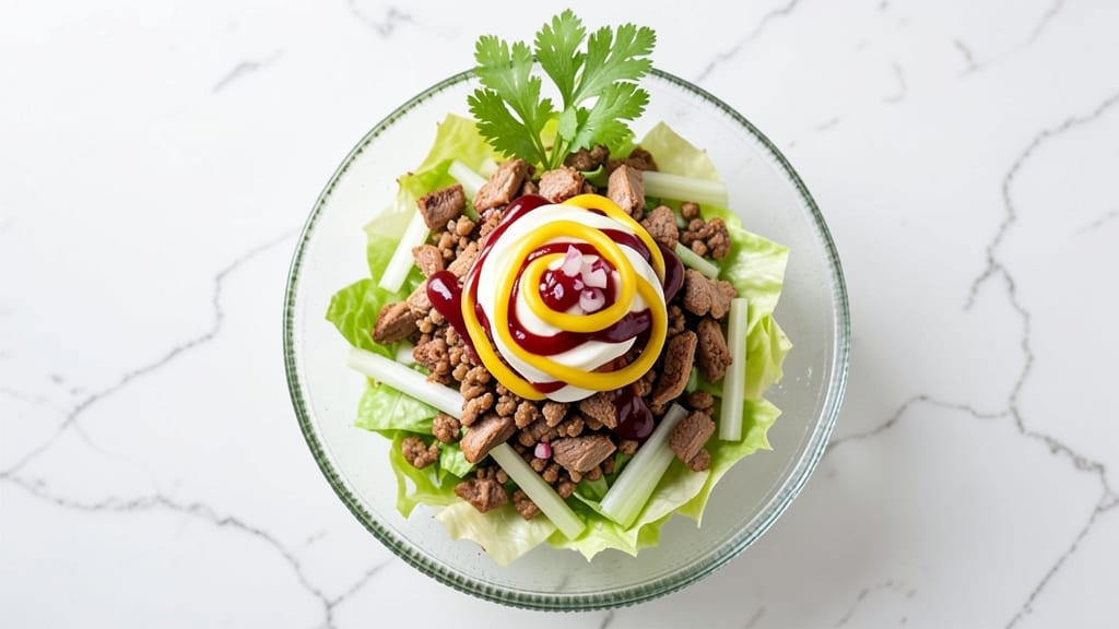 Big Mac Salad Recipe Low Calorie: Crispy Celery Crowns Over Tangy Mayo Bliss