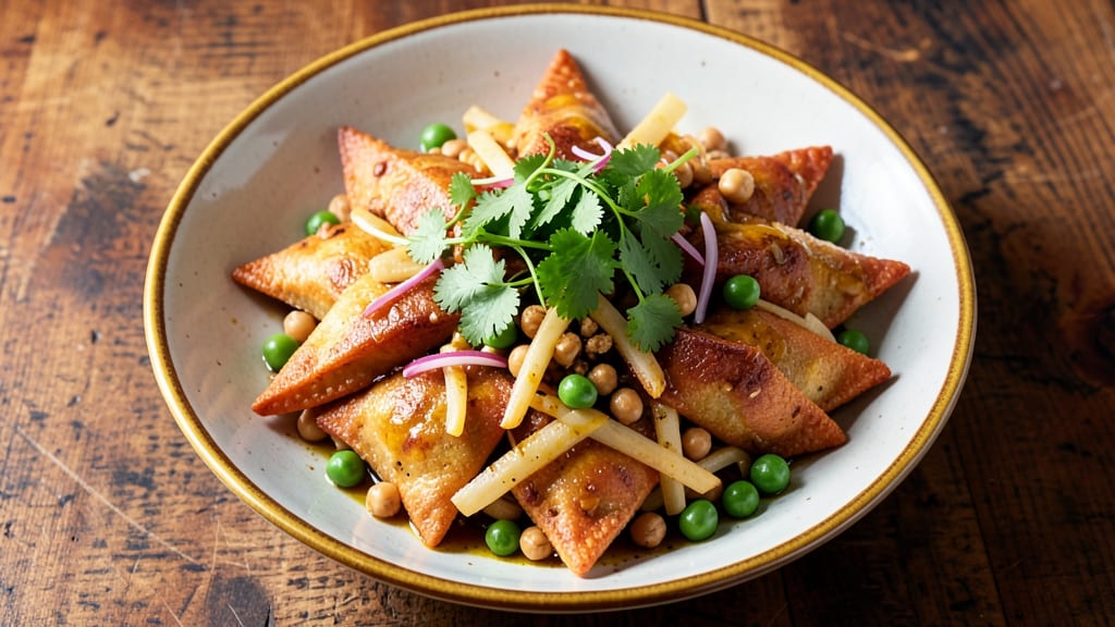 Burmese Samosa Salad Recipe: Crispy Pastry Bites with Tangy Tamarind Dressing