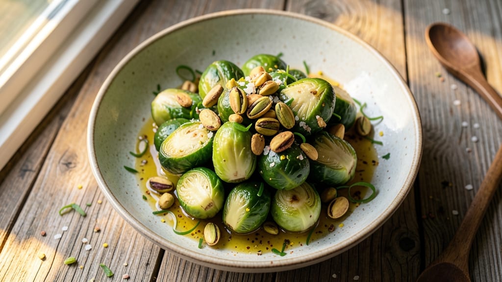 Brussels Sprouts Pistachio Salad Recipe: Crispy Roasted Bites with Nutty Crunch