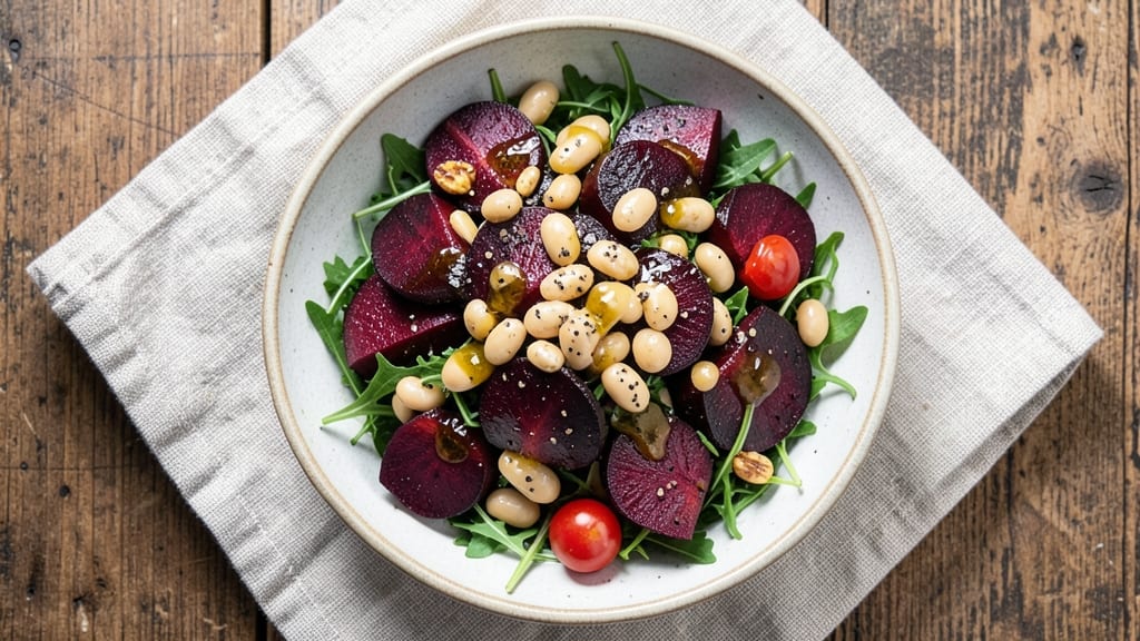 Beetroot and Bean Salad Recipe: Roasted Earthiness With Smoky Feta Twist