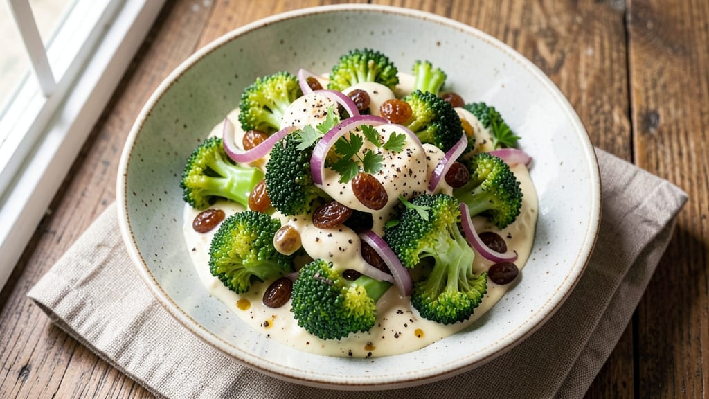 Broccoli Salad Recipe with Golden Raisins: Sweet-Tart Crunch Meets Creamy Herb Dressing