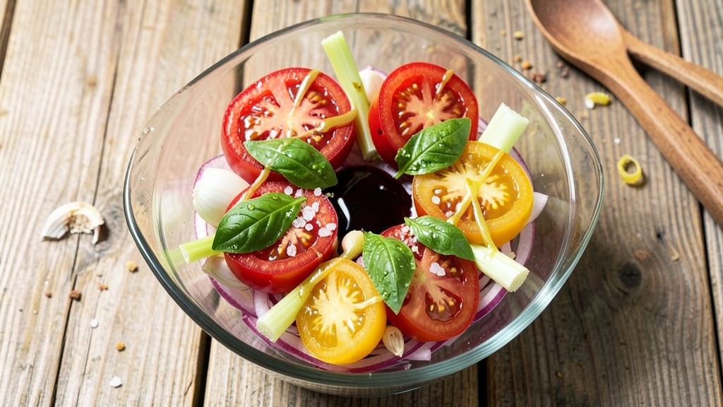 Bar Nestor Tomato Salad Recipe: Celery Crown Crunch Over Zesty Herb Dressing Bliss