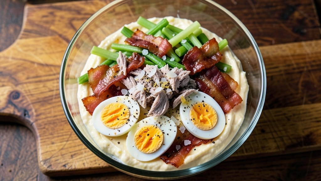 Atomic Salad Recipe: Layered Cream Cheese and Bacon Crunch Magic