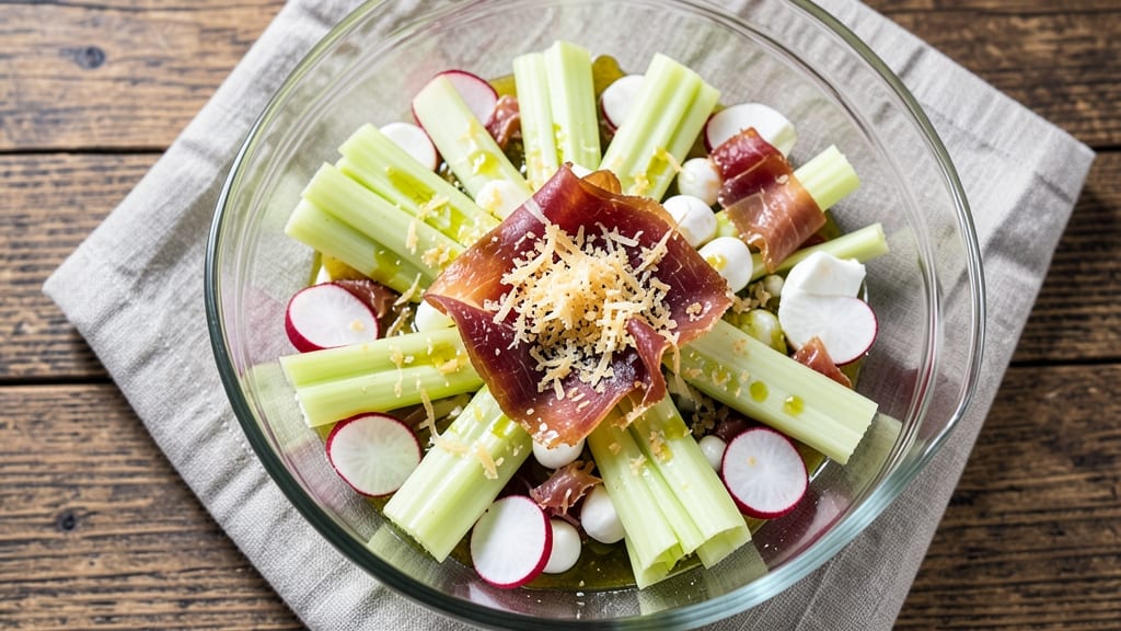Barefoot Contessa's Antipasto Salad Recipe: Celery Crowns and Parmesan Crunch Magic
