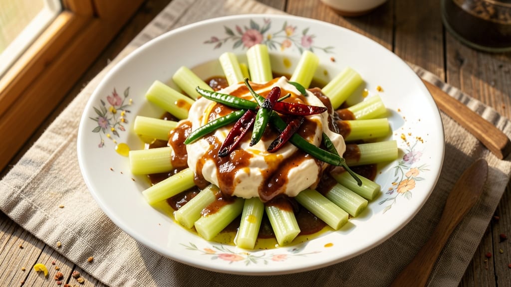 Bandara Salad Recipe: Crispy Celery Crowns Meet Smoky Chipotle Cream Cheese