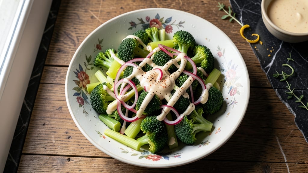 Babs' Broccoli Salad Recipe: Crispy Celery Crowns Over Creamy Ranch Bliss