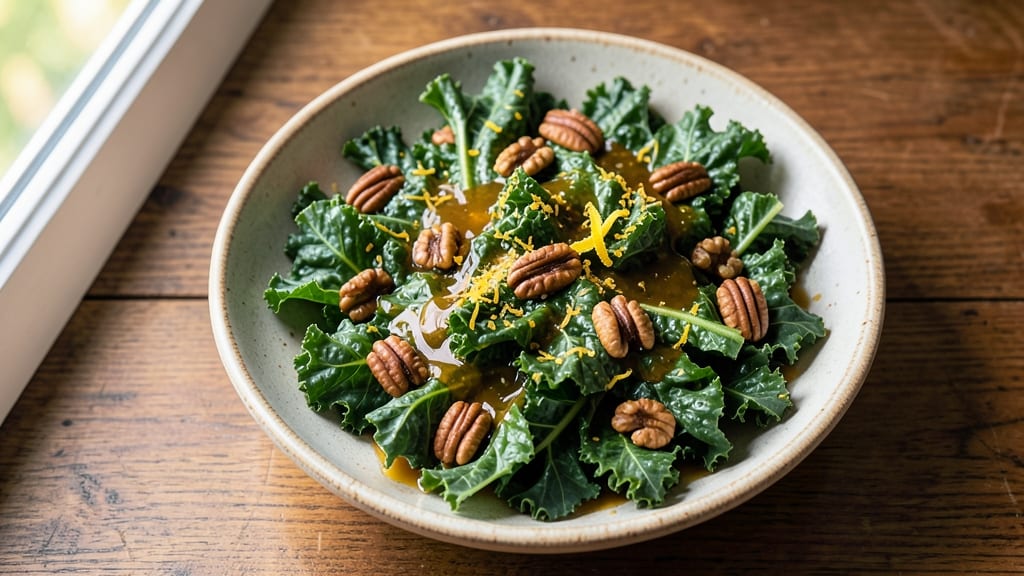 Bruised Kale Salad Recipe: Massaged Greens With Nutty Pecan Crunch