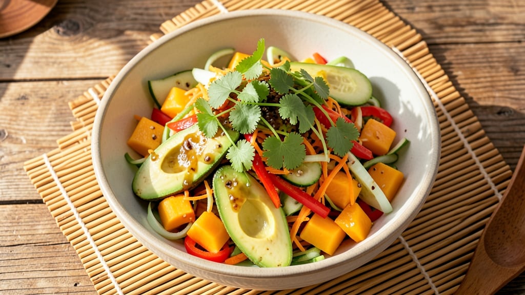 Asian Avocado Salad Recipe: Crunchy Mango and Chili-Lime Dressing Fusion