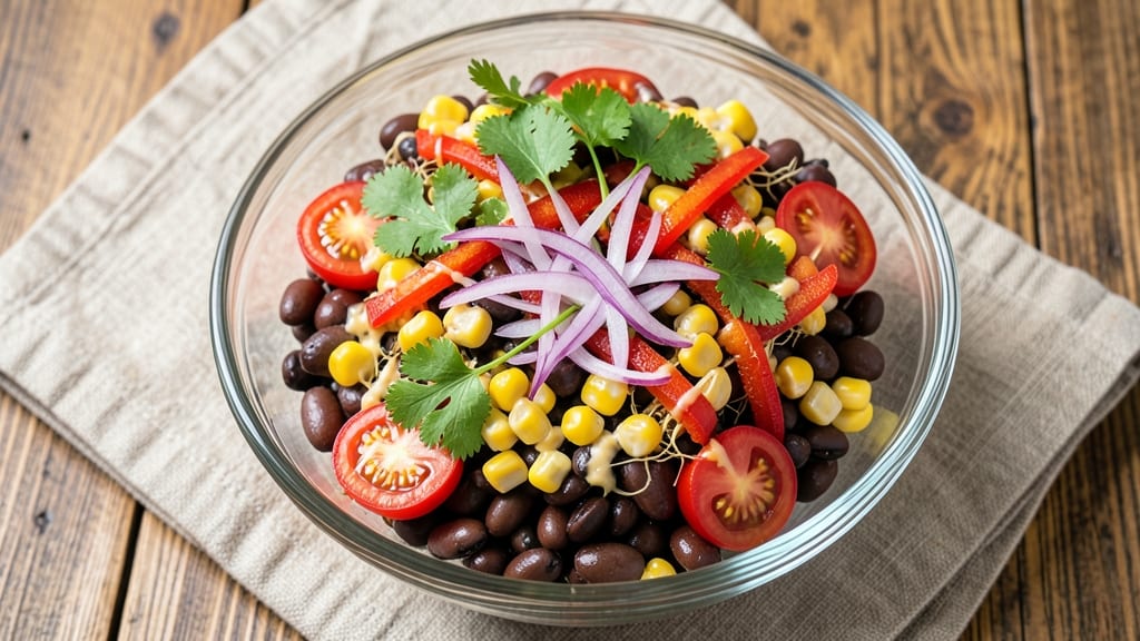 Black Bean and Corn Salad Recipe With Italian Dressing: Herbed Lemon Vinaigrette Brightens Hearty Grains