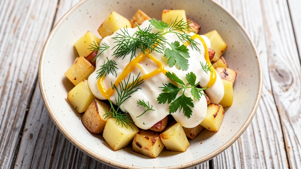 Traditional Potato Salad Recipe No Egg: Herb-Infused Mayonnaise Base With Crisp Celery Bites