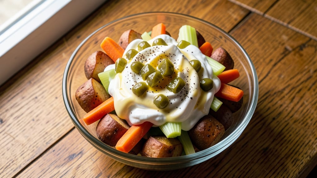 Authentic Russian Salad Recipe: Crisp Celery Crowns Over Smoky Pickle Bliss
