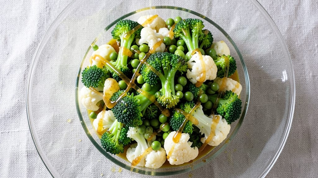 Broccoli Cauliflower Pea Salad Recipe: Crisp-Topped Protein Powerhouse
