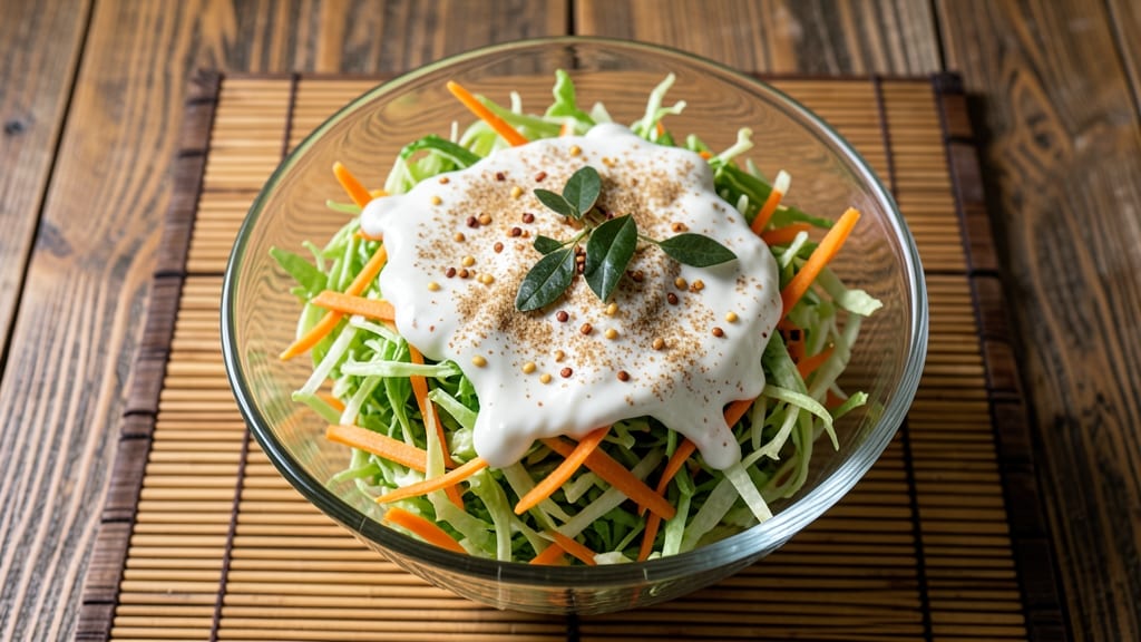 Indian Coleslaw Salad Recipe: Spiced Yogurt and Mustard Seed Crunch