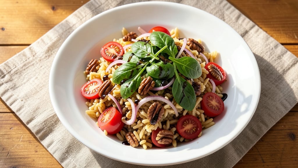 Balsamic Orzo Salad Recipe: Sweet-Tart Vinaigrette and Toasted Pecans