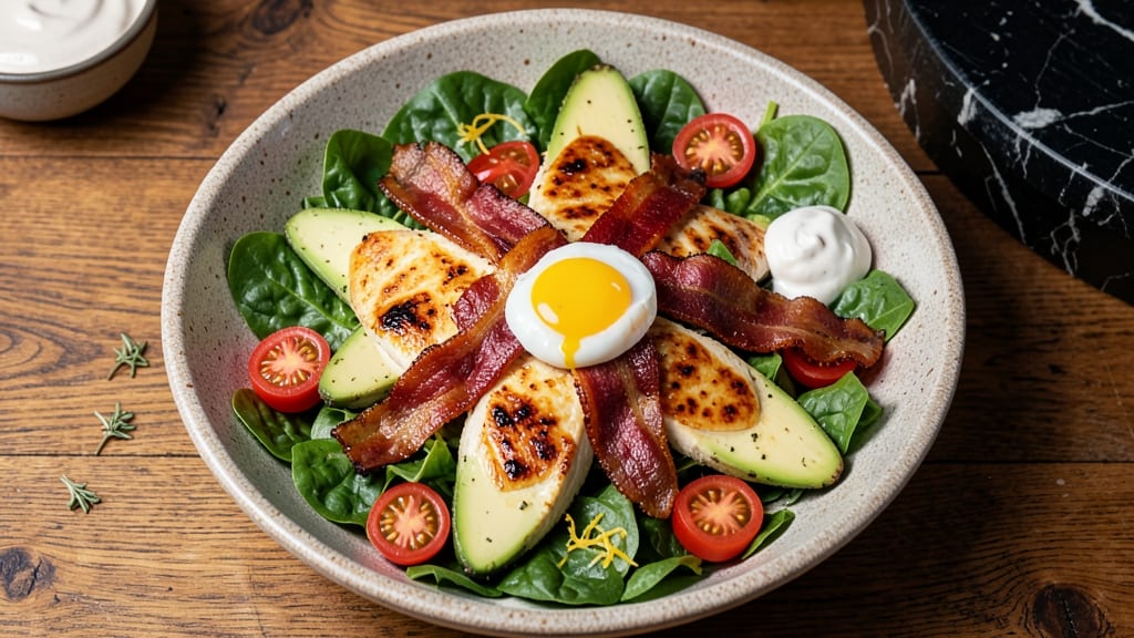 California Pizza Kitchen Cobb Salad Recipe: Crispy Bacon Bites Over Creamy Herb Cheese Bliss