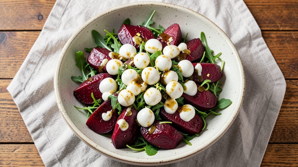 Beet and Mozzarella Salad Recipe: Earthy Sweetness Meets Creamy Herb Bliss