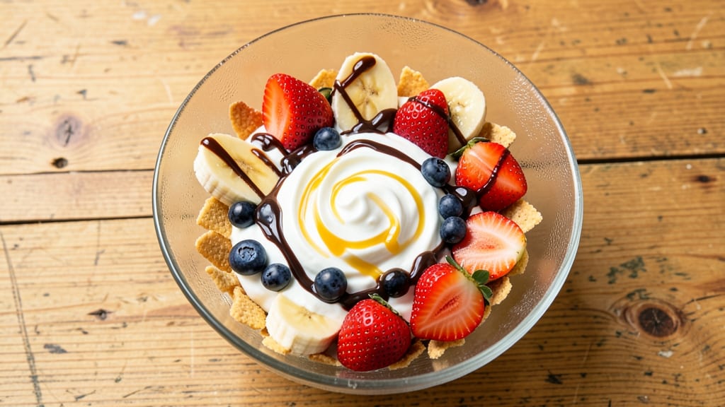 Banana Split Dessert Salad Recipe: Crunchy Toppings Over Creamy Vanilla Bliss