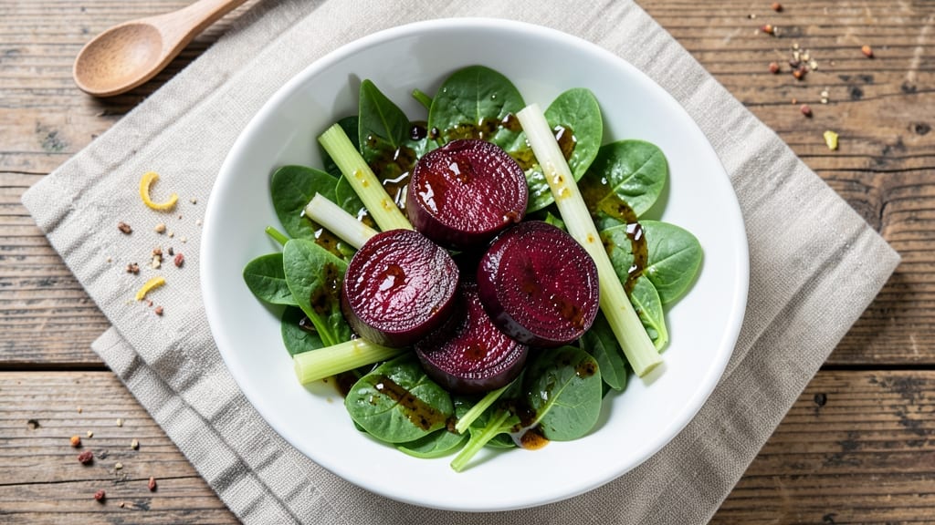 Beet Salad Recipe No Cheese: Earthy Sweetness with Crispy Celery Crowns