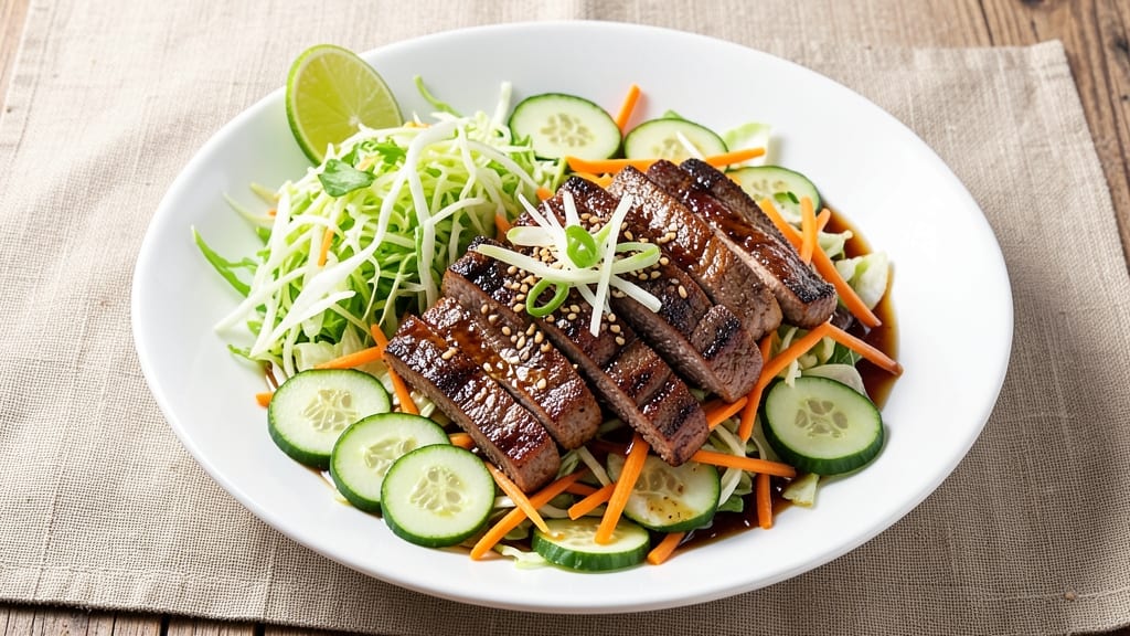 Asian Crispy Beef Salad Recipe: Crunchy Wok-Seared Bites Over Sesame-Ginger Dressing