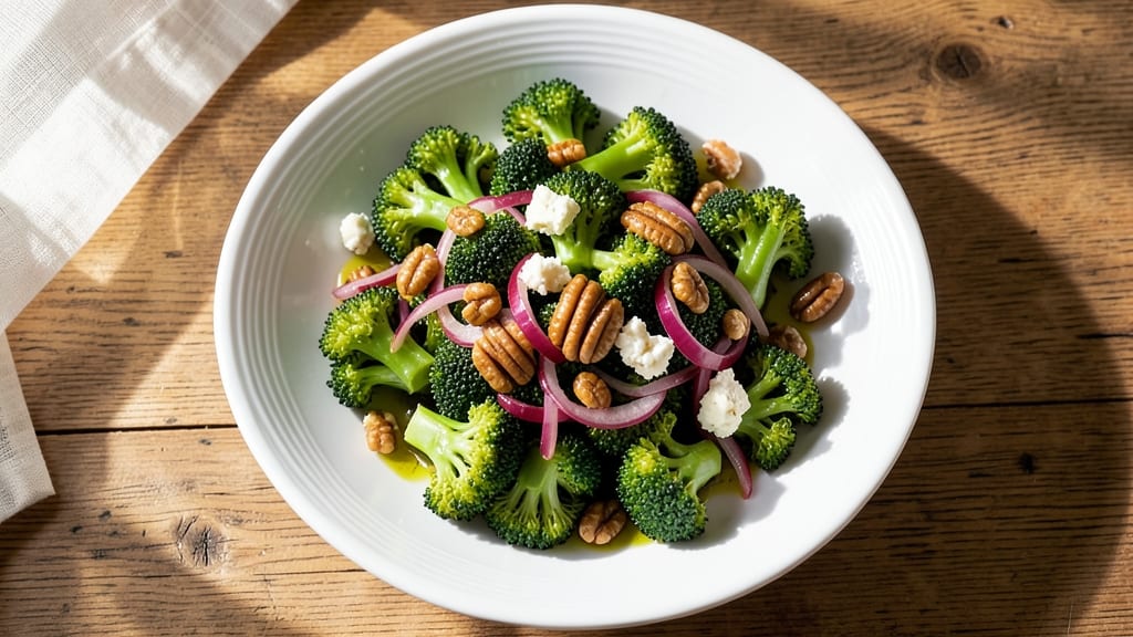 Cooked Broccoli Salad Recipe: Warm Blanched Florets With Nutty Crunch