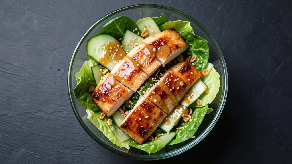 Asian Caesar Salad Recipe: Crispy Wok-Seared Chicken Over Sesame-Ginger Bliss