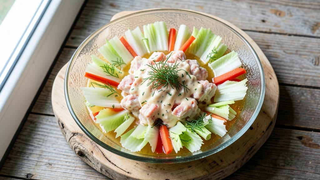 Beachcomber Salad Recipe: Celery Crowns Meet Creamy Crab Bliss