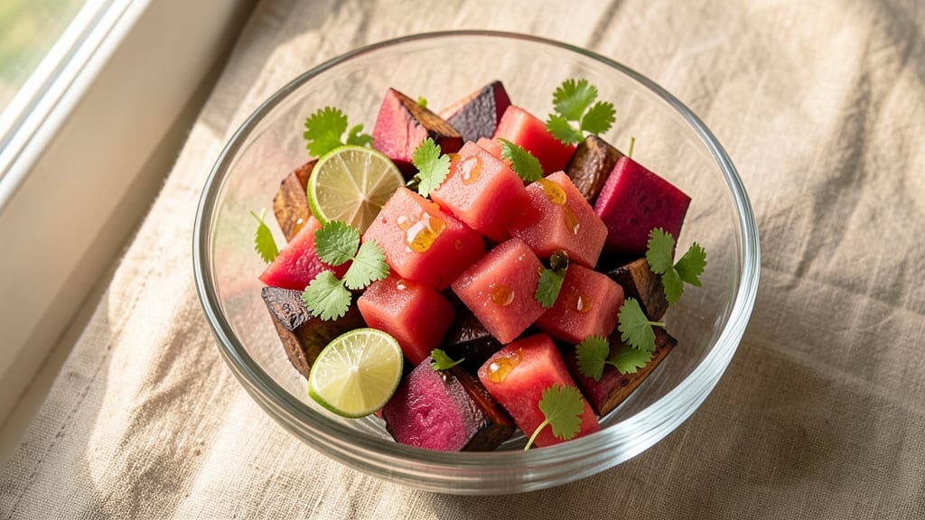 Beet and Watermelon Salad Recipe: Sweet-Tart Balance With Herbed Feta Crunch