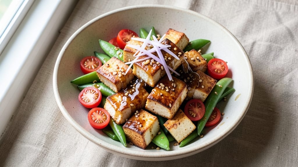 Baked Tofu Salad Recipe: Crispy Edges and Fluffy Centers