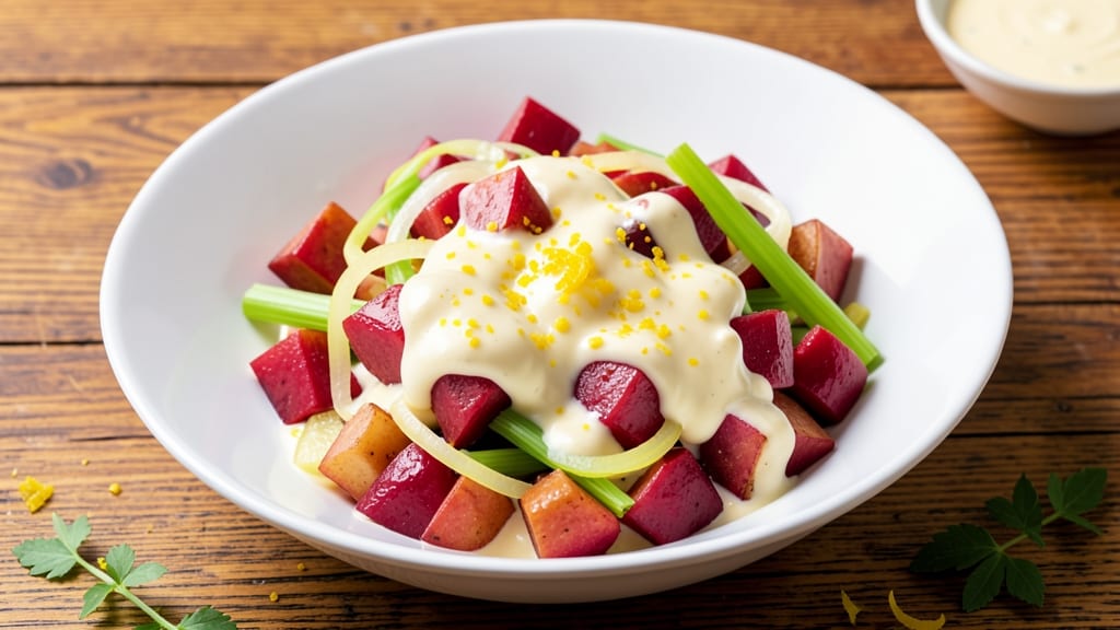 American Style Potato Salad Recipe: Bold Mustard and Celery Crown Crunch