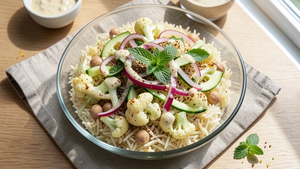 Biryani-Inspired Salad Recipe: Fragrant Rice, Spiced Chickpeas, and Crisp Veggies